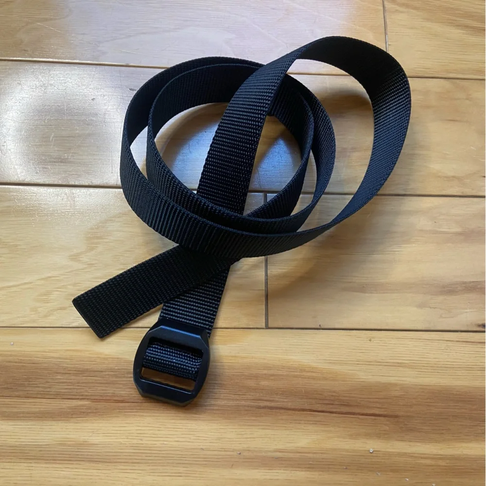Bison Designs Elliptagon Web Belt Men’s Size Large Black Nylon Made In USA - Picture 1 of 5